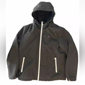 Tommy Hilfiger Men's Faux Fur Lined Jacket Hooded Full Zip Size Large